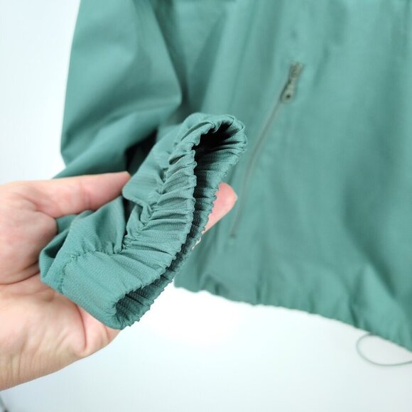 Girlfriend Collective Women 4 Polyester Lightweight Jacket Hooded Green Half Zip - Picture 3 of 7